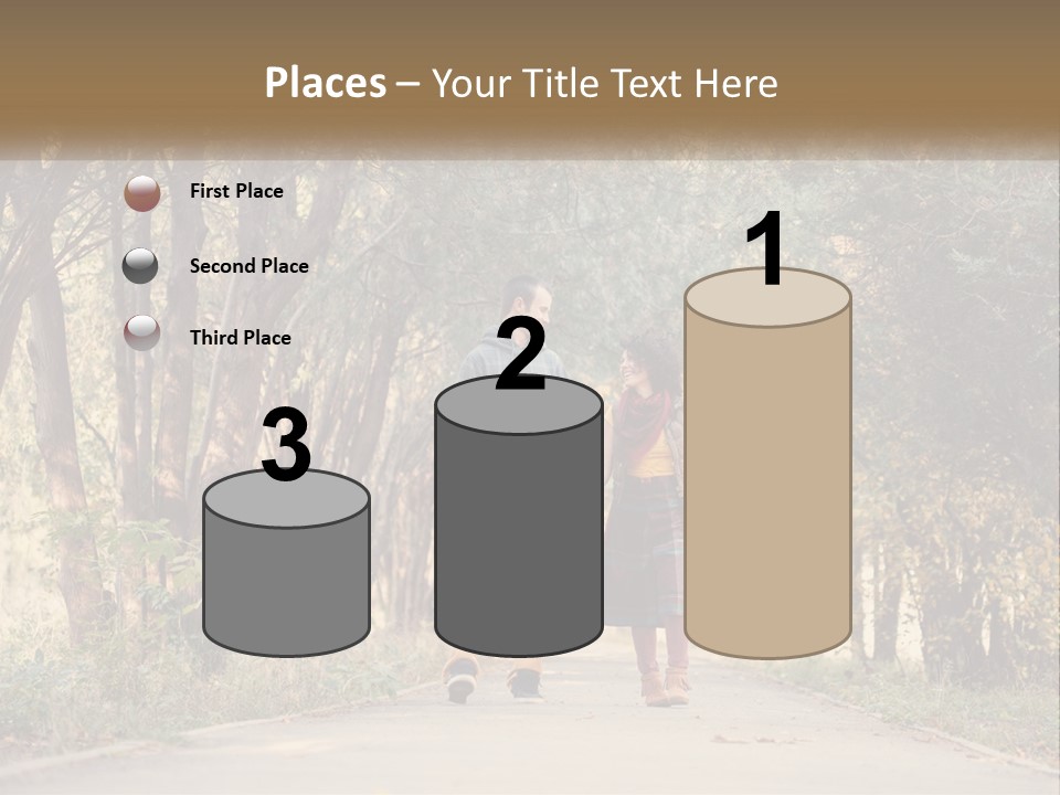 A Man And Woman Walking Down A Road Holding Hands PowerPoint Template