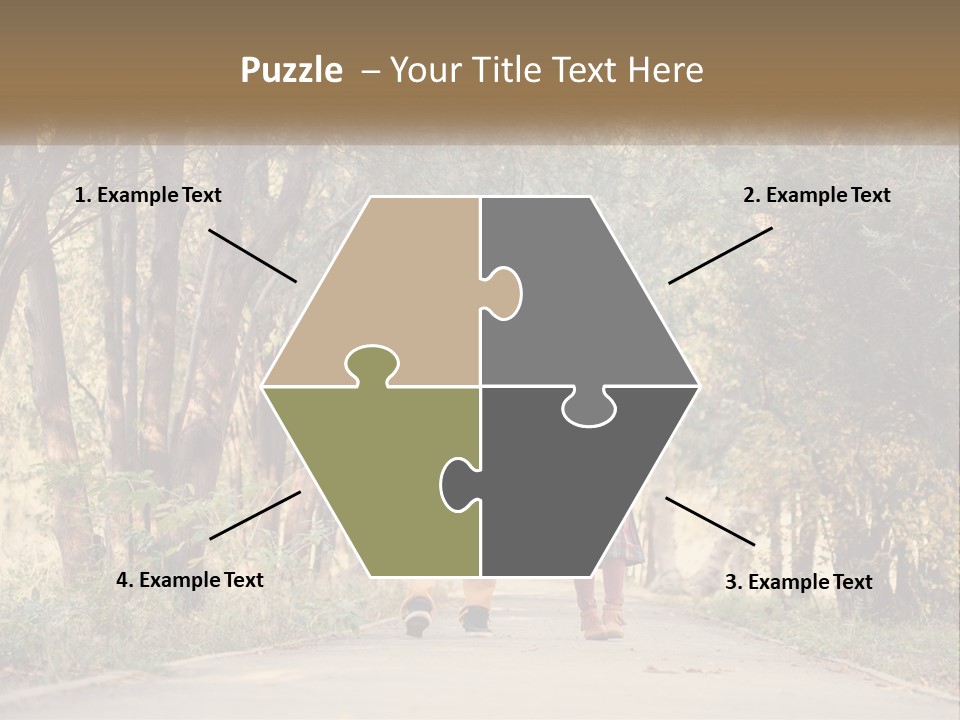 A Man And Woman Walking Down A Road Holding Hands PowerPoint Template