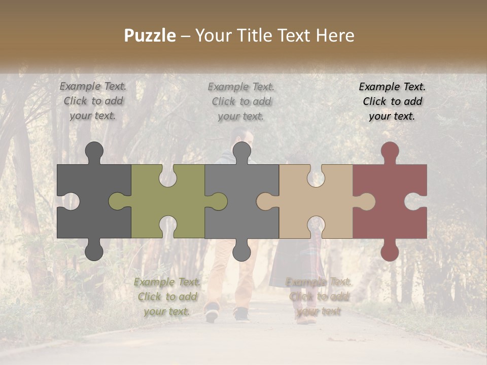 A Man And Woman Walking Down A Road Holding Hands PowerPoint Template