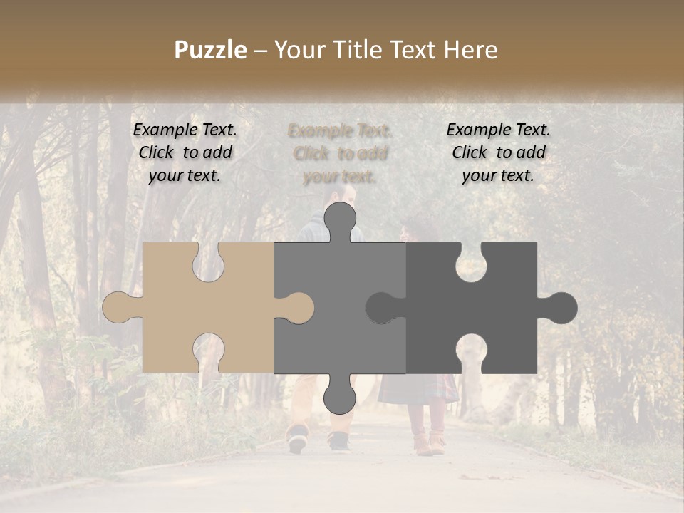 A Man And Woman Walking Down A Road Holding Hands PowerPoint Template