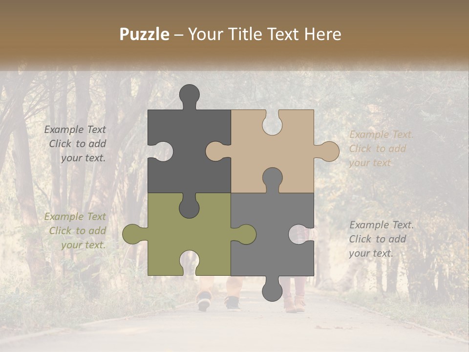 A Man And Woman Walking Down A Road Holding Hands PowerPoint Template