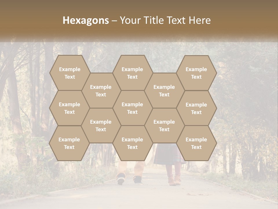 A Man And Woman Walking Down A Road Holding Hands PowerPoint Template