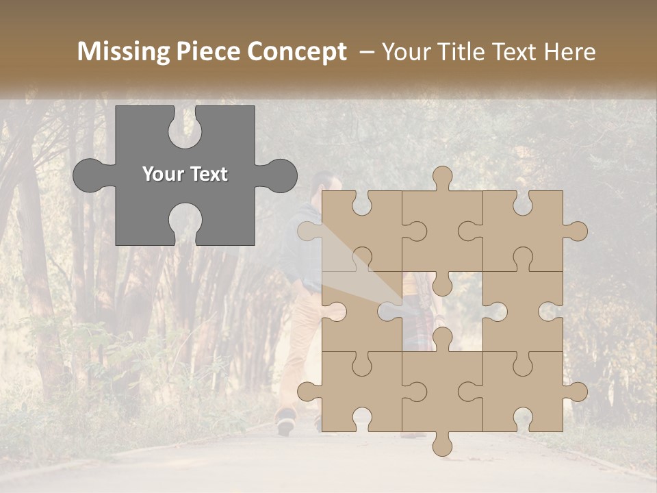 A Man And Woman Walking Down A Road Holding Hands PowerPoint Template