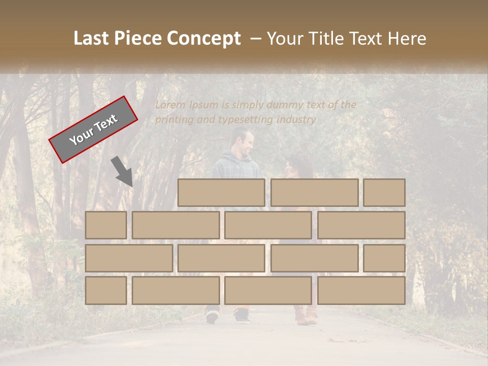 A Man And Woman Walking Down A Road Holding Hands PowerPoint Template