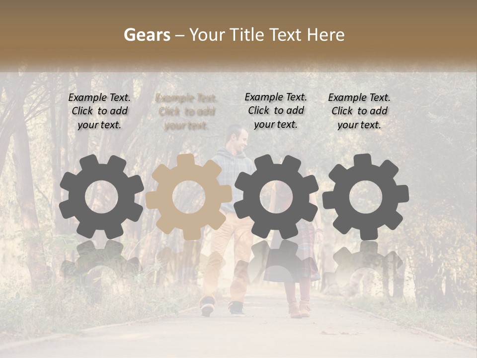 A Man And Woman Walking Down A Road Holding Hands PowerPoint Template