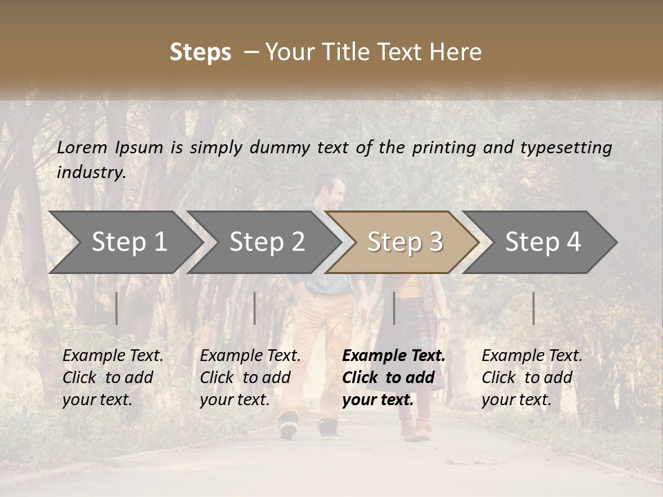 A Man And Woman Walking Down A Road Holding Hands PowerPoint Template