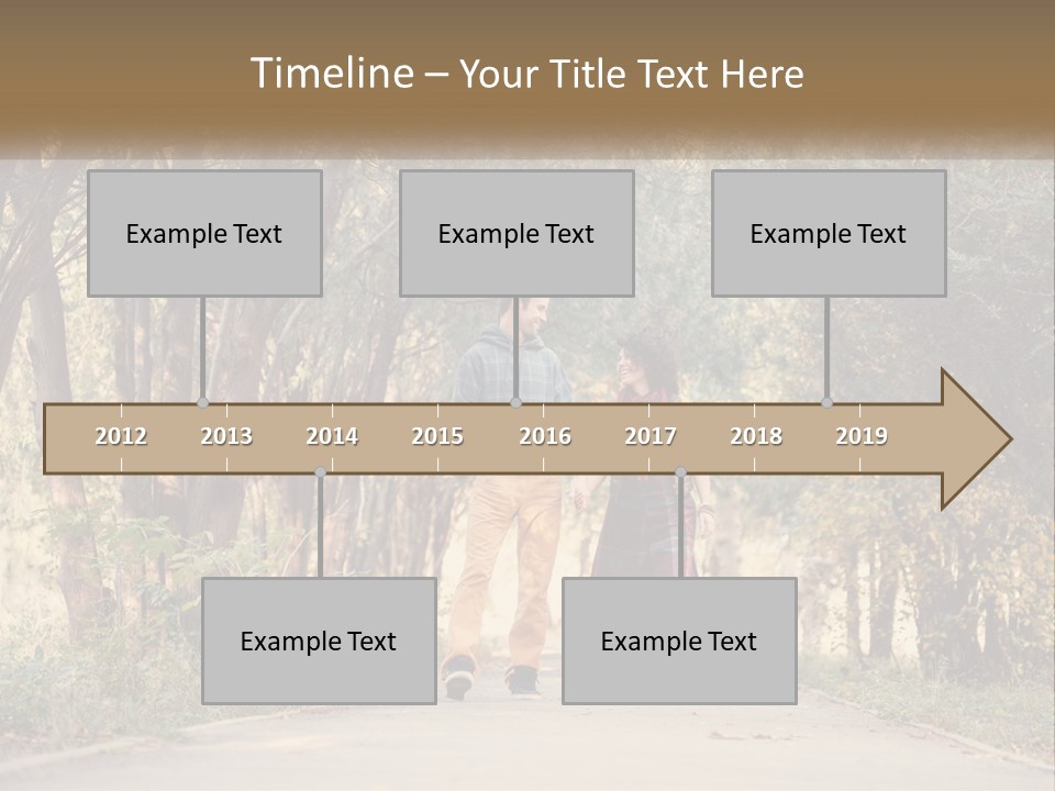 A Man And Woman Walking Down A Road Holding Hands PowerPoint Template