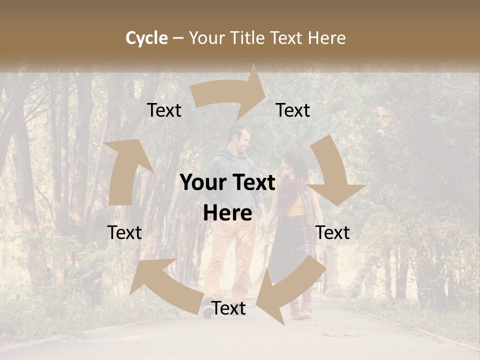 A Man And Woman Walking Down A Road Holding Hands PowerPoint Template