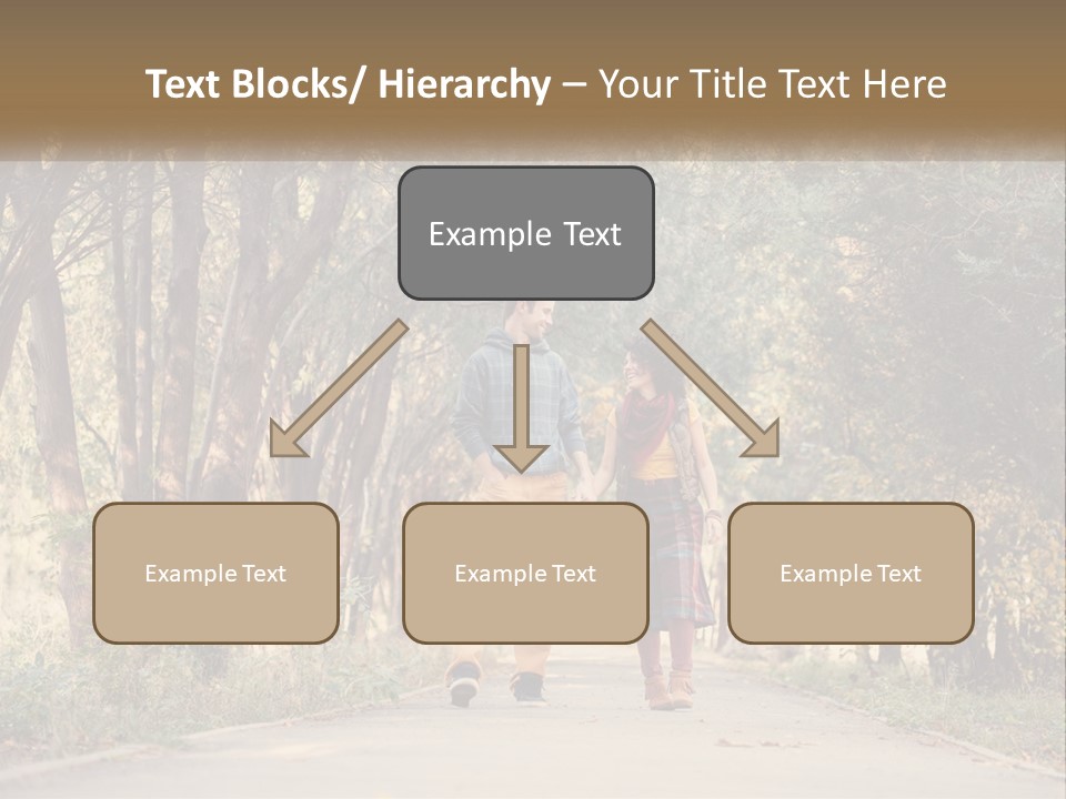 A Man And Woman Walking Down A Road Holding Hands PowerPoint Template