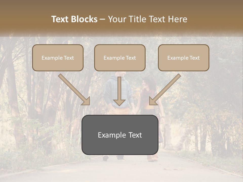 A Man And Woman Walking Down A Road Holding Hands PowerPoint Template