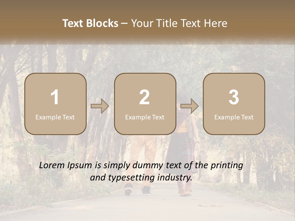 A Man And Woman Walking Down A Road Holding Hands PowerPoint Template