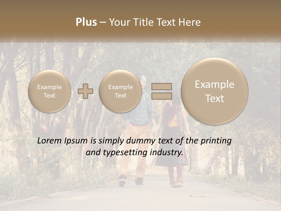 A Man And Woman Walking Down A Road Holding Hands PowerPoint Template