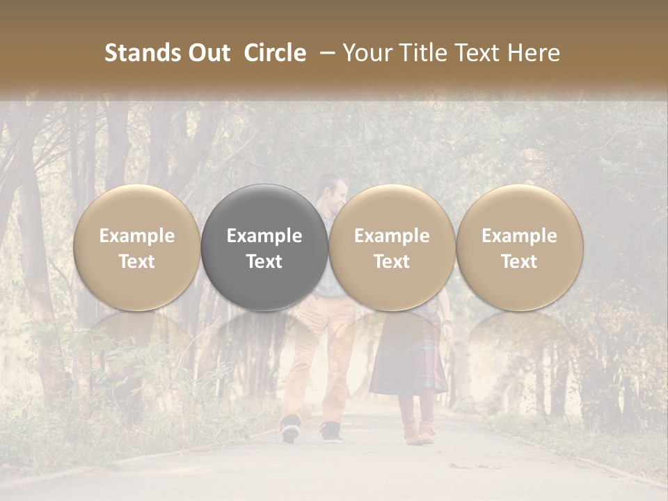 A Man And Woman Walking Down A Road Holding Hands PowerPoint Template