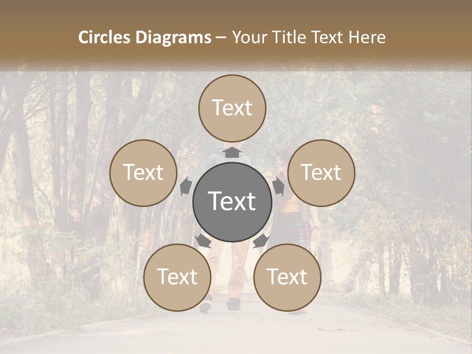 A Man And Woman Walking Down A Road Holding Hands PowerPoint Template