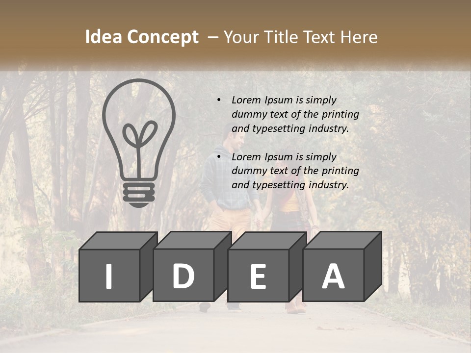 A Man And Woman Walking Down A Road Holding Hands PowerPoint Template