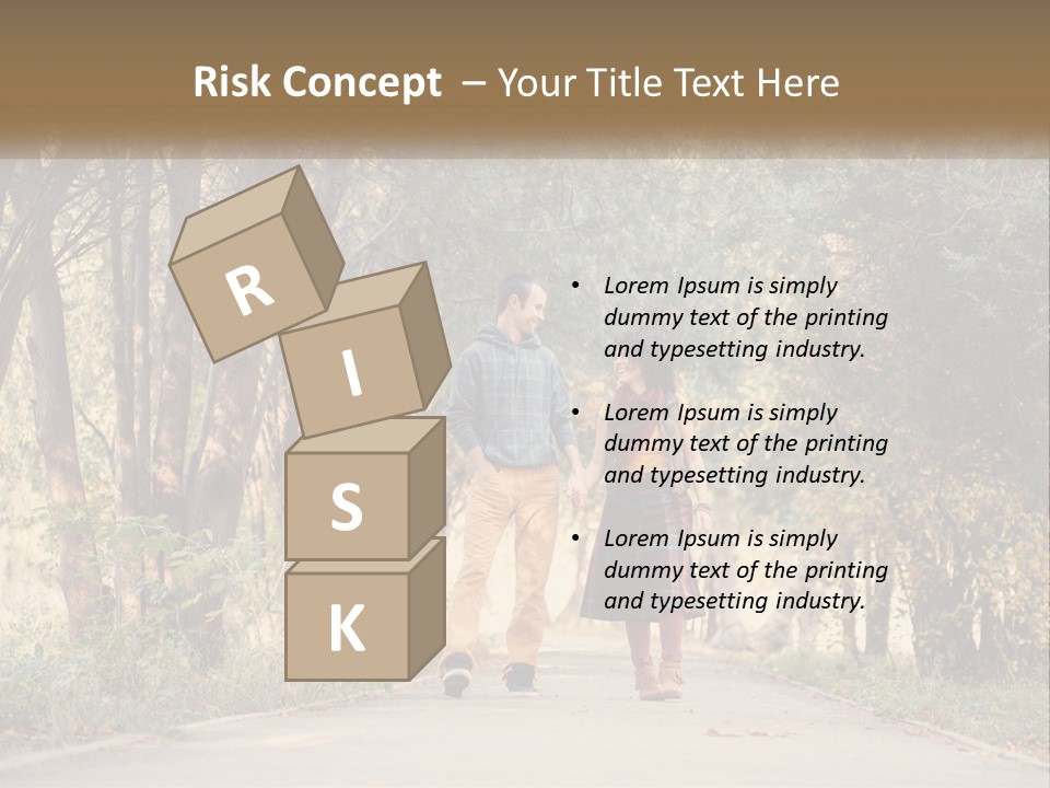 A Man And Woman Walking Down A Road Holding Hands PowerPoint Template