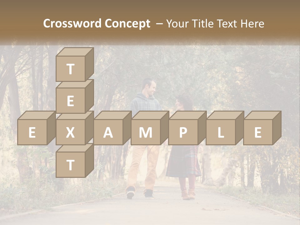 A Man And Woman Walking Down A Road Holding Hands PowerPoint Template