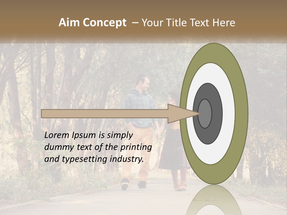 A Man And Woman Walking Down A Road Holding Hands PowerPoint Template