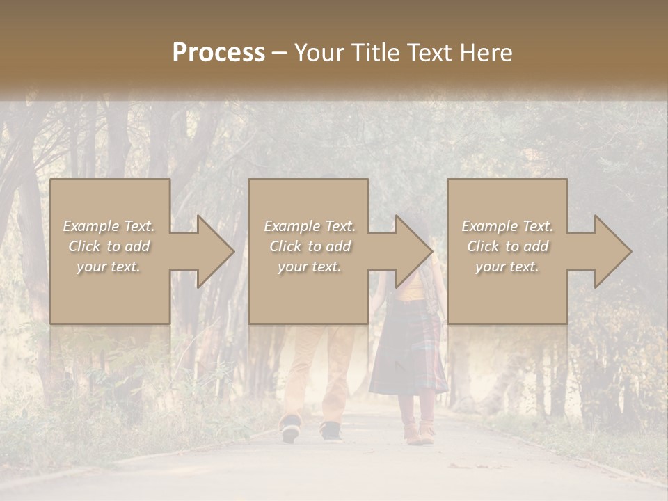 A Man And Woman Walking Down A Road Holding Hands PowerPoint Template