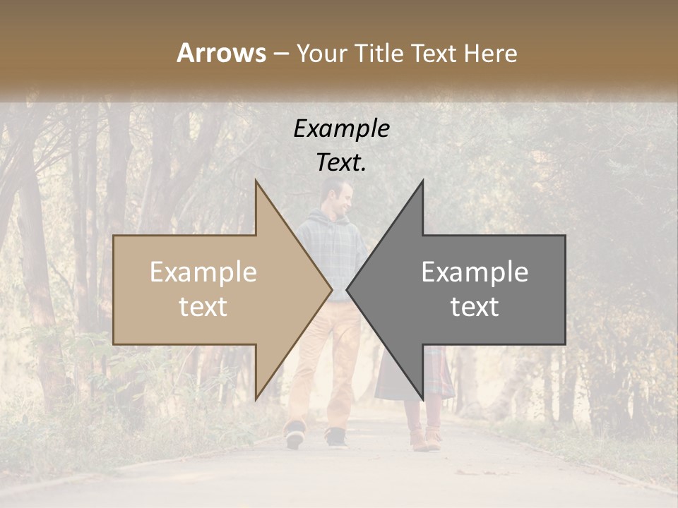 A Man And Woman Walking Down A Road Holding Hands PowerPoint Template