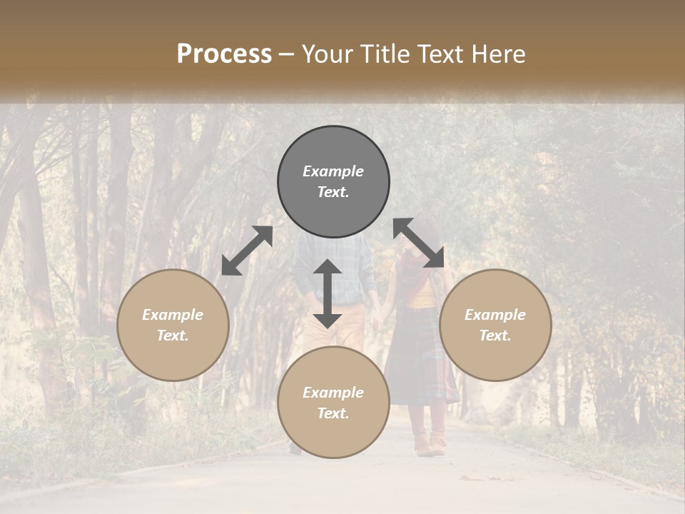 A Man And Woman Walking Down A Road Holding Hands PowerPoint Template