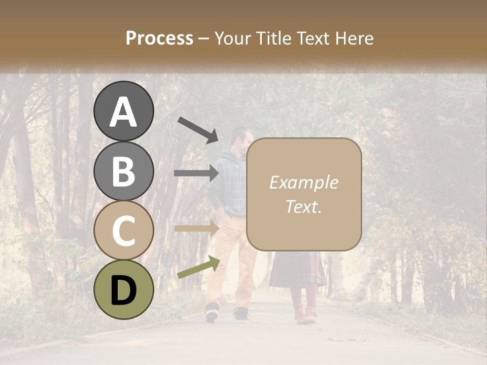 A Man And Woman Walking Down A Road Holding Hands PowerPoint Template