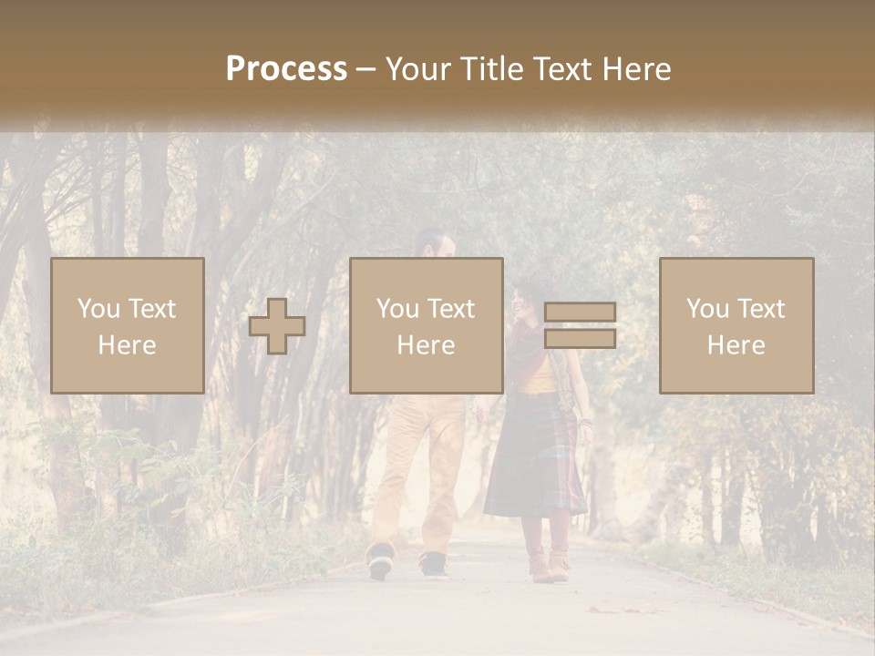 A Man And Woman Walking Down A Road Holding Hands PowerPoint Template