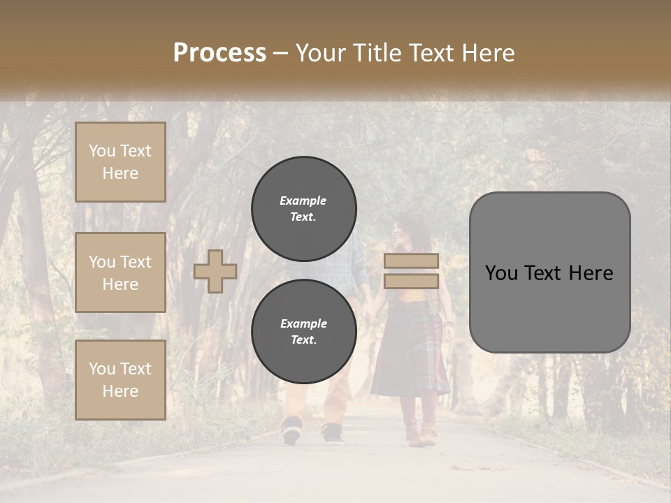 A Man And Woman Walking Down A Road Holding Hands PowerPoint Template