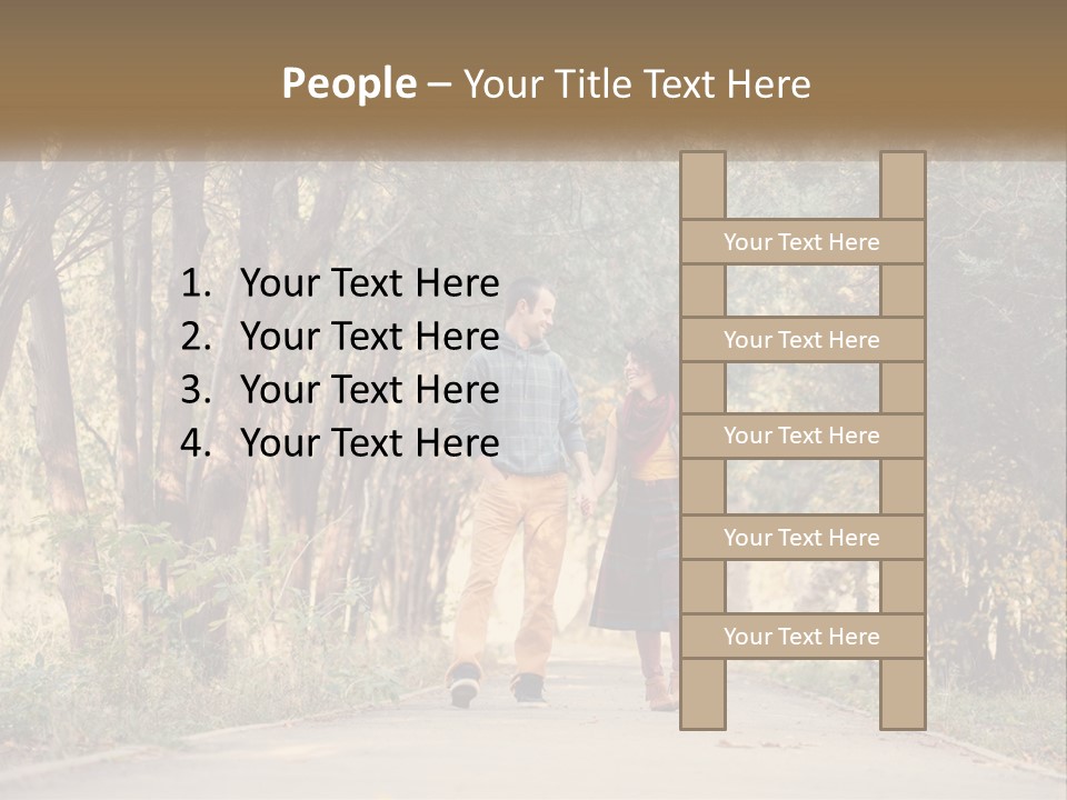 A Man And Woman Walking Down A Road Holding Hands PowerPoint Template