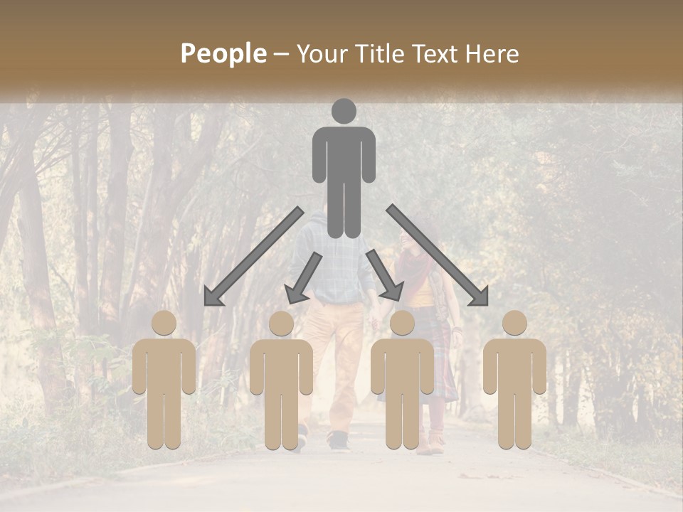 A Man And Woman Walking Down A Road Holding Hands PowerPoint Template