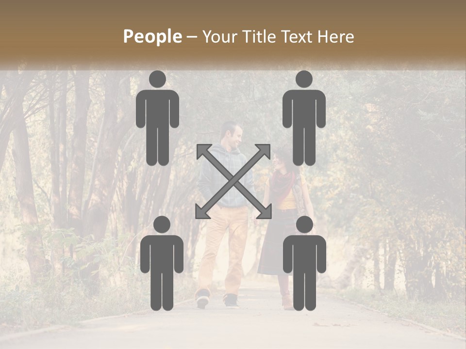A Man And Woman Walking Down A Road Holding Hands PowerPoint Template
