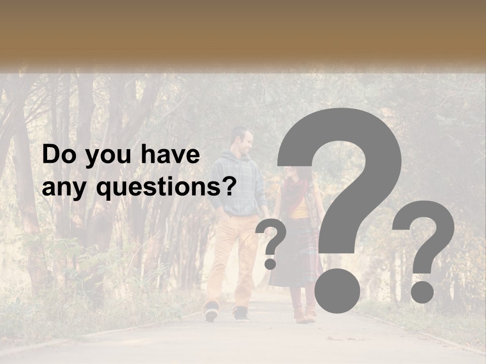 A Man And Woman Walking Down A Road Holding Hands PowerPoint Template