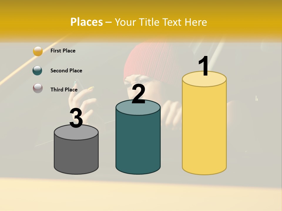 A Woman Driving A Car With A Cell Phone In Her Hand PowerPoint Template