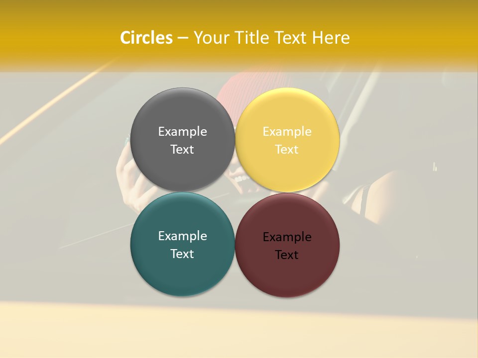 A Woman Driving A Car With A Cell Phone In Her Hand PowerPoint Template