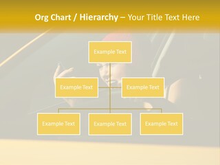 A Woman Driving A Car With A Cell Phone In Her Hand PowerPoint Template