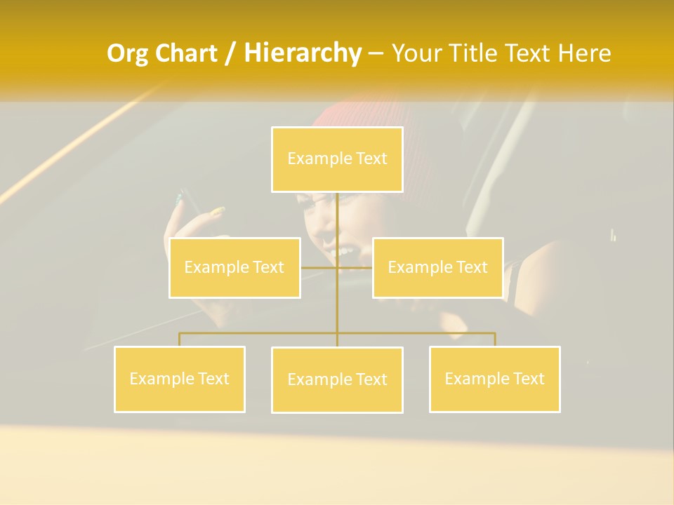 A Woman Driving A Car With A Cell Phone In Her Hand PowerPoint Template