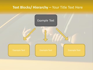 A Woman Driving A Car With A Cell Phone In Her Hand PowerPoint Template