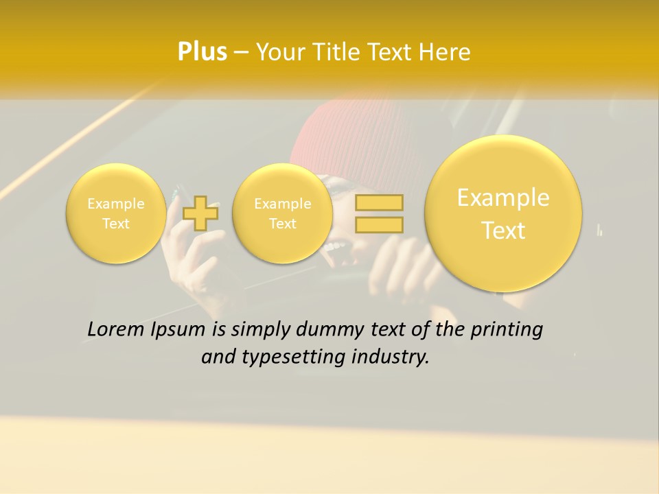 A Woman Driving A Car With A Cell Phone In Her Hand PowerPoint Template