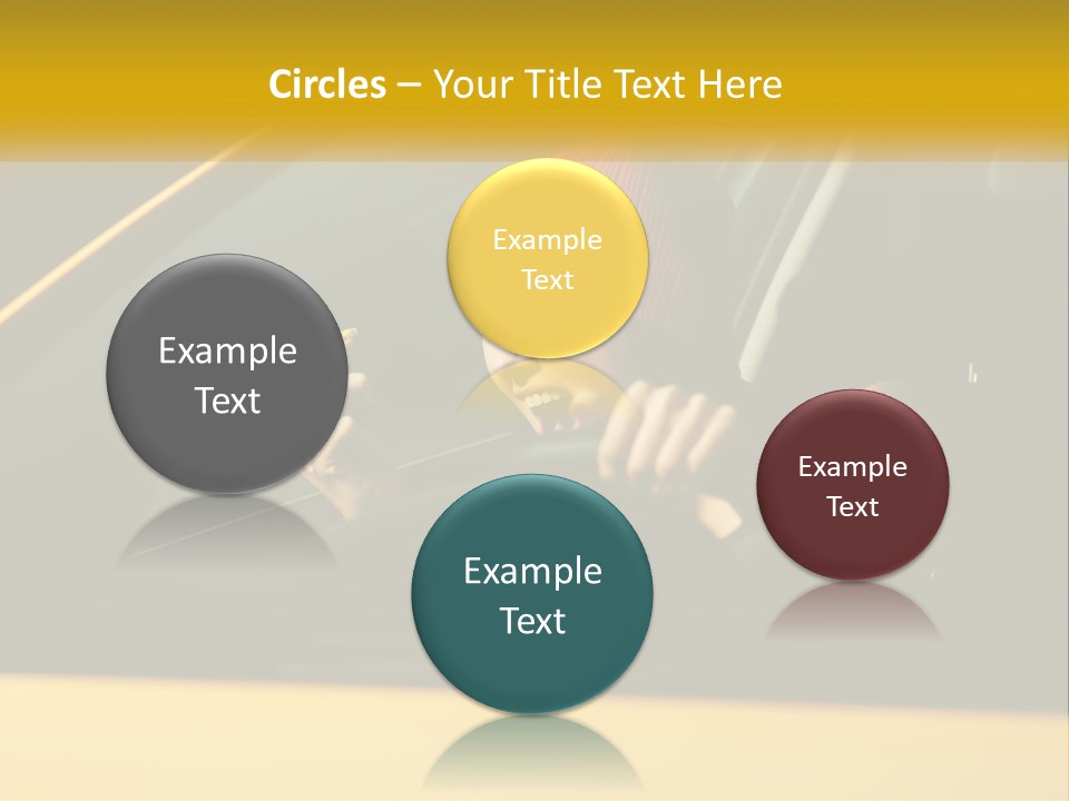 A Woman Driving A Car With A Cell Phone In Her Hand PowerPoint Template