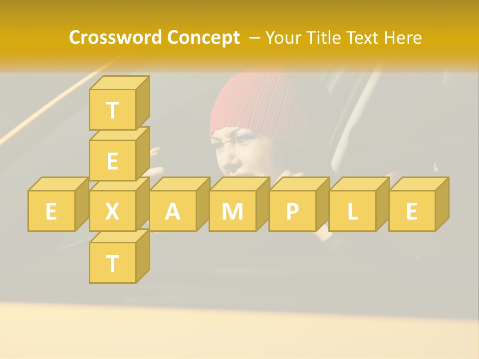 A Woman Driving A Car With A Cell Phone In Her Hand PowerPoint Template