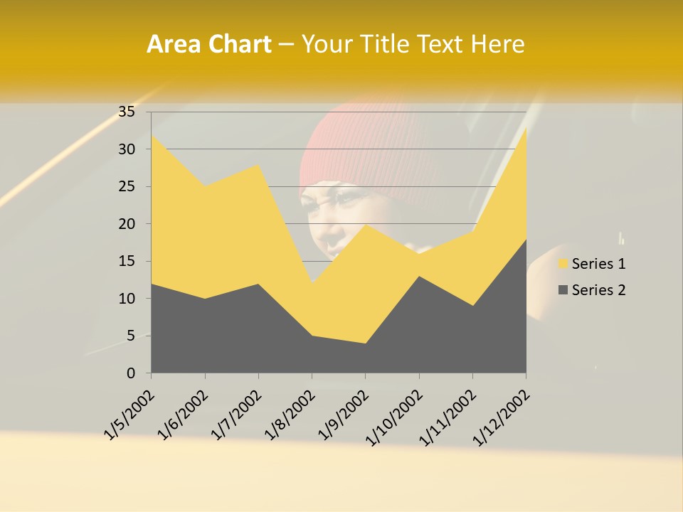 A Woman Driving A Car With A Cell Phone In Her Hand PowerPoint Template