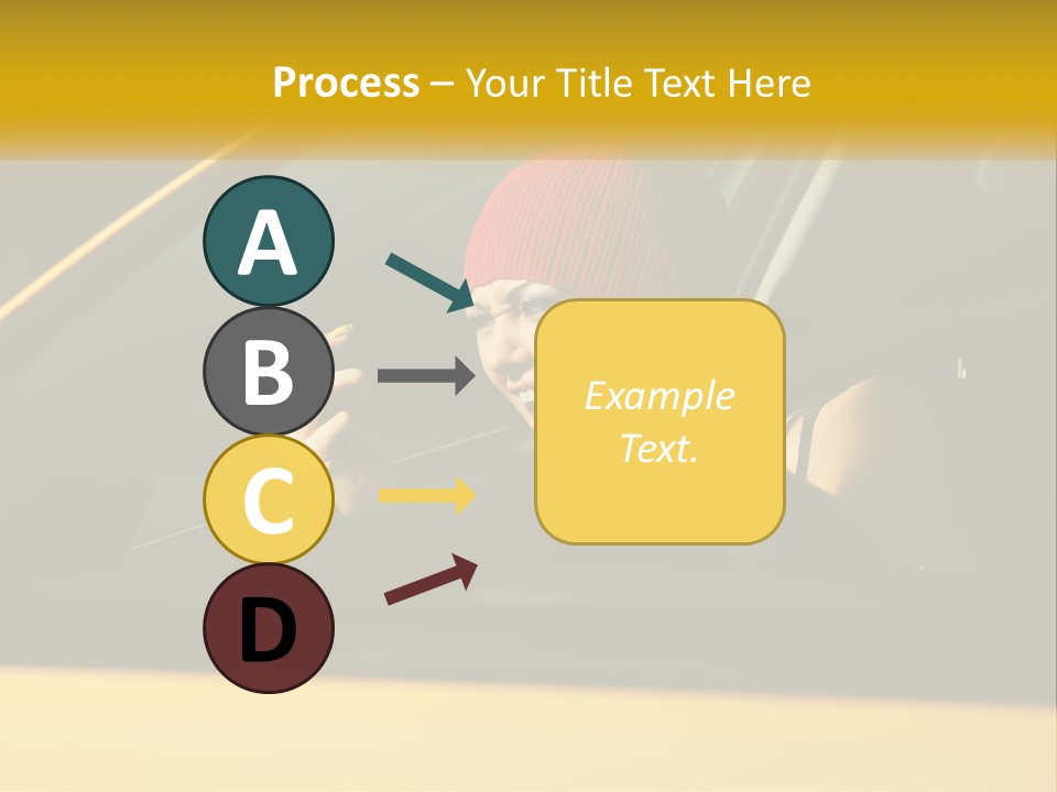 A Woman Driving A Car With A Cell Phone In Her Hand PowerPoint Template