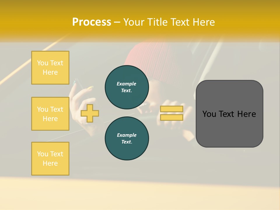 A Woman Driving A Car With A Cell Phone In Her Hand PowerPoint Template