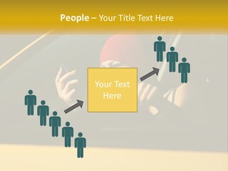 A Woman Driving A Car With A Cell Phone In Her Hand PowerPoint Template