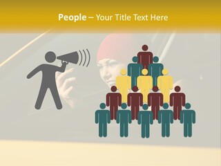 A Woman Driving A Car With A Cell Phone In Her Hand PowerPoint Template