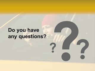 A Woman Driving A Car With A Cell Phone In Her Hand PowerPoint Template