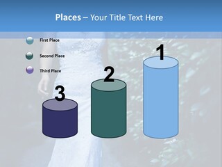 A Woman In A White Dress Is Walking Down A Path PowerPoint Template