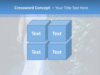 A Woman In A White Dress Is Walking Down A Path PowerPoint Template