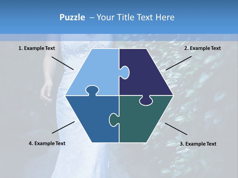 A Woman In A White Dress Is Walking Down A Path PowerPoint Template