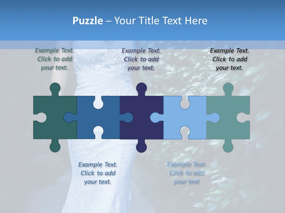 A Woman In A White Dress Is Walking Down A Path PowerPoint Template